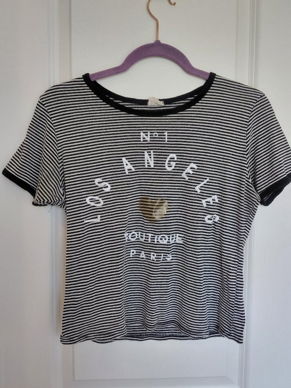 Black & White Striped Los Angeles Tee